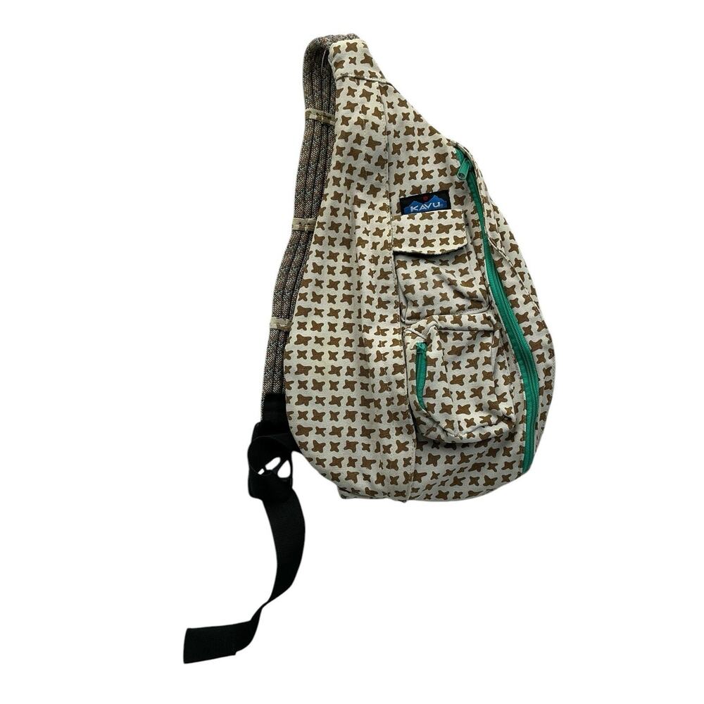Kavu Rope Sling Hiking Travel Bag Backpack Crossbody Brown Multi Color